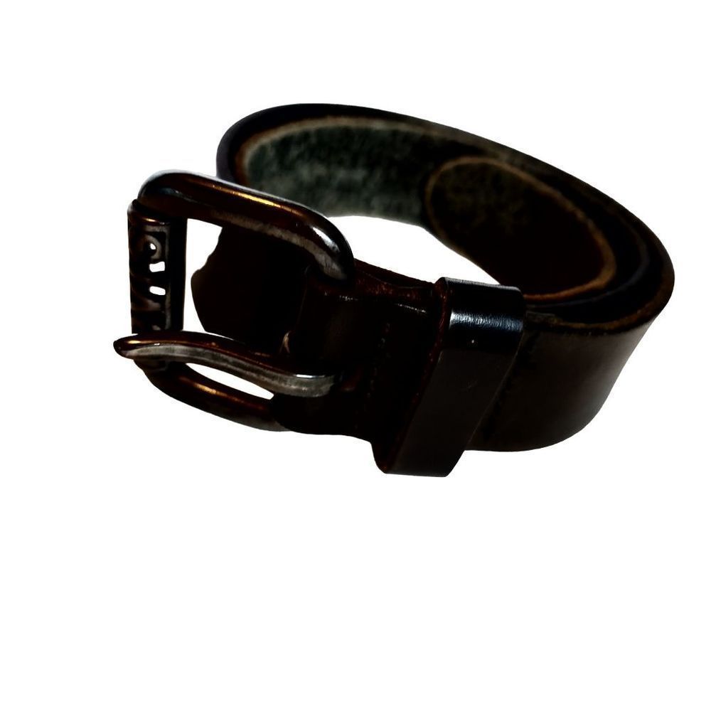 Levi Belt Logo Metal Buckle 100% Real Leather circa 90' s Black size S - Picture 1 of 16